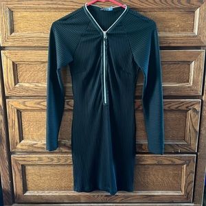 Nastygal Bodycon Ribbed Zipper Dress